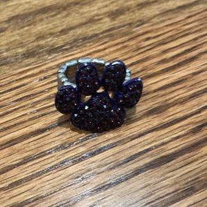 Purple paw print ring